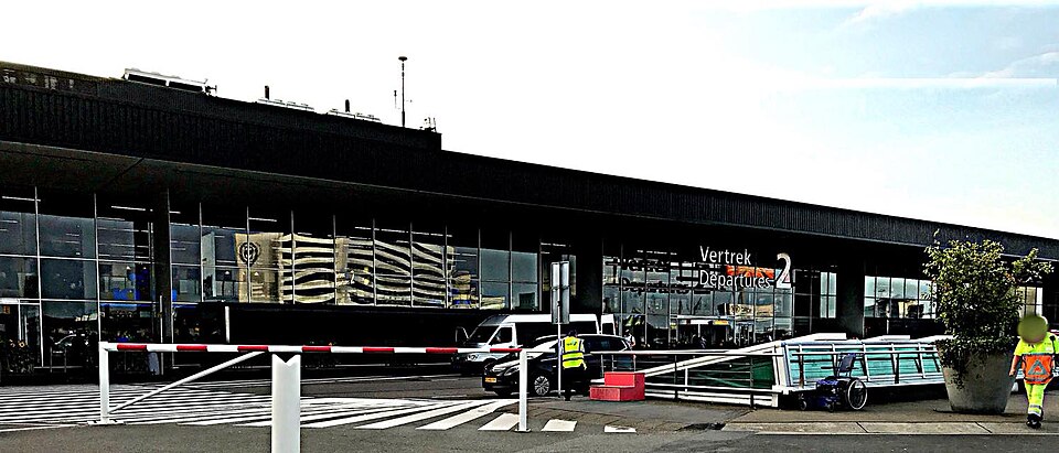 Amsterdam Airport Schiphol departures terminal exterior